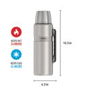 Thermos Stainless King Vacuum-Insulated Beverage Bottle, 40 Ounce, Matte Steel