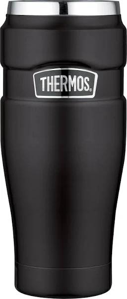 Thermos Stainless King Vacuum-Insulated Travel Tumbler, 16 Ounce, Matte Black