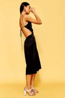 Third Form Black Drawn Out Midi Dress