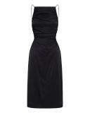 Third Form Black Drawn Out Midi Dress