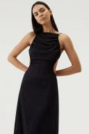 Third Form Black Drawn Out Midi Dress