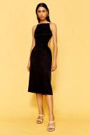 Third Form Black Drawn Out Midi Dress