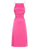 Third Form Drawn Out Midi Dress in Lipstick Pink 12