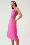 Third Form Drawn Out Midi Dress in Lipstick Pink 6