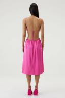 Third Form Drawn Out Midi Dress in Lipstick Pink 6