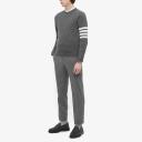 Thom Browne Arm Stripe Cashmere Crew Knit Medium Grey - Men's