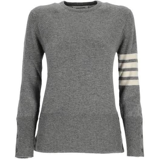 Thom Browne Cashmere 4-Bar Sweater - Grey - 38