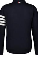 Thom Browne Men, 4-Bar wool cardigan, Blue, M, Knitwear, Wool