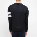 Thom Browne Men, 4-Bar wool cardigan, Blue, M, Knitwear, Wool