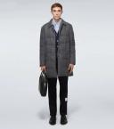 Thom Browne Men, 4-Bar wool cardigan, Blue, M, Knitwear, Wool