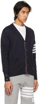Thom Browne Men, 4-Bar wool cardigan, Blue, XL, Knitwear, Wool
