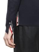 Thom Browne Men, 4-Bar wool cardigan, Blue, XL, Knitwear, Wool