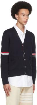 Thom Browne Navy Cotton Cardigan