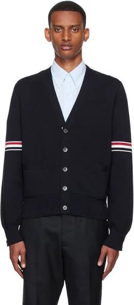 Thom Browne Navy Cotton Cardigan