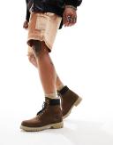 Timberland 6 Inch Premium Boots in Brown Nubuck Leather