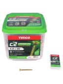 Timco 4 x 40mm C2 Multi-Purpose Screw - Tub of 1200
