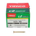 Timco 45050C2 4.5 x 50 Classic Yellow C2 Countersunk, 200