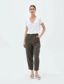 Tirelli Tailored Linen Capri Pants - Various Colours Navy / Small