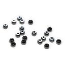 Togens Brass Beads, 2.0mm - 5/64 / Black Nickel White Tip Fly Tying Beads