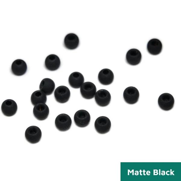 Togens Brass Beads, 2.8mm - 7/64 / Matte Black Fly Tying Beads