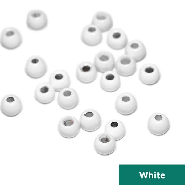 Togens Brass Beads, 2.8mm - 7/64 / White Fly Tying Beads