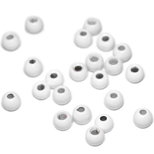 Togens Brass Beads, 3.2mm - 1/8 / White Fly Tying Beads