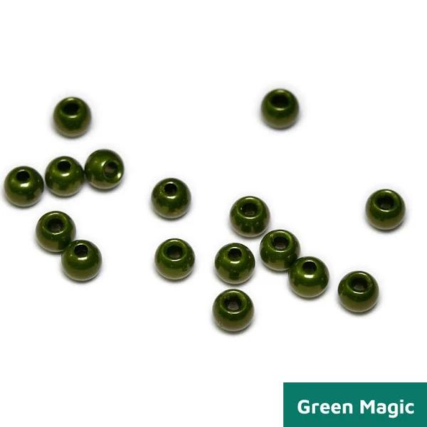 Togens Brass Magic Beads, 2.0mm - 5/64 / Green Magic Fly Tying Beads
