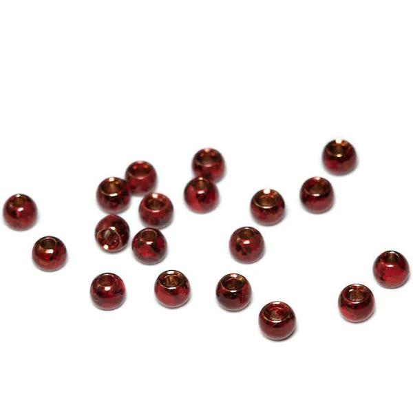 Togens Brass Magic Beads, 2.4mm - 3/32 / Red Spot Brown Magic Fly Tying Beads