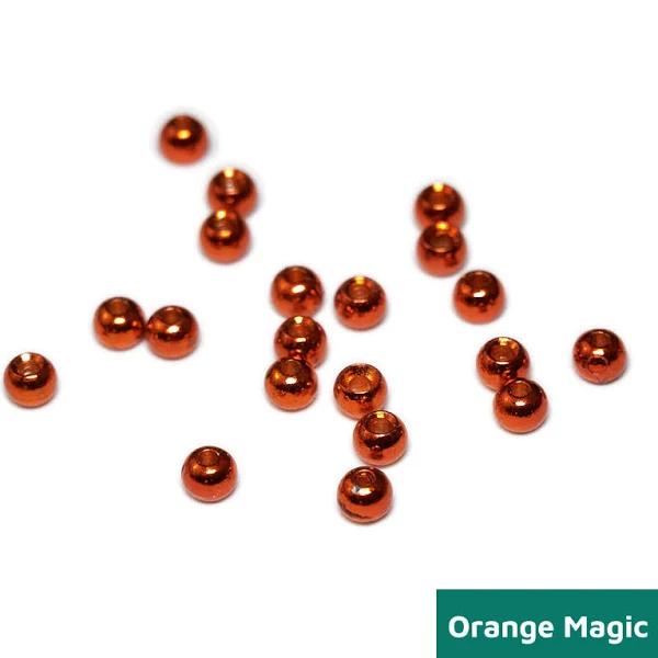 Togens Brass Magic Beads, 2.8mm - 7/64 / Orange Magic Fly Tying Beads