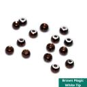 Togens Brass Magic Beads, 3.2mm - 1/8 / Brown Magic White Tip Fly Tying Beads