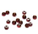 Togens Brass Magic Beads, 3.2mm - 1/8 / Red Spot Brown Magic White Tip Fly Tying Beads