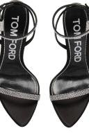 Tom Ford Black Crystal Heel Sandals