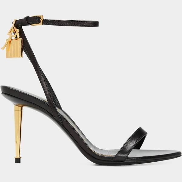 Tom Ford Black Padlock Pointy Naked 85mm Heeled Sandals