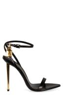 Tom Ford Black Padlock Pointy Naked Sandals