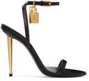 Tom Ford Black Padlock Pointy Naked Sandals