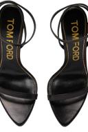 Tom Ford Black Padlock Pointy Naked Sandals