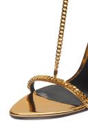 Tom Ford Gold Padlock Heeled Sandals