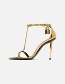 Tom Ford Gold Padlock Heeled Sandals