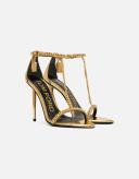 Tom Ford Gold Padlock Heeled Sandals