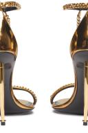 Tom Ford Gold Padlock Heeled Sandals