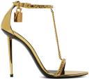 Tom Ford Gold Padlock Heeled Sandals