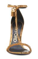 Tom Ford Gold Padlock Heeled Sandals