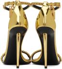 Tom Ford Gold Padlock Heeled Sandals