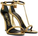 Tom Ford Gold Padlock Heeled Sandals