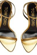 Tom Ford Gold Padlock Pointy Naked Heeled Sandals