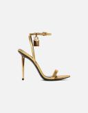 Tom Ford Gold Padlock Pointy Naked Heeled Sandals