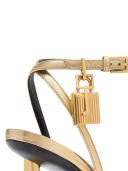 Tom Ford Gold Padlock Pointy Naked Heeled Sandals