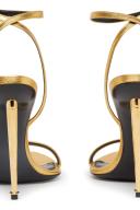 Tom Ford Gold Padlock Pointy Naked Heeled Sandals
