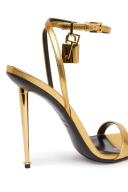 Tom Ford Gold Padlock Pointy Naked Heeled Sandals