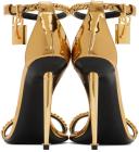 Tom Ford Mirror Padlock T-Strap Chain Leather Sandals